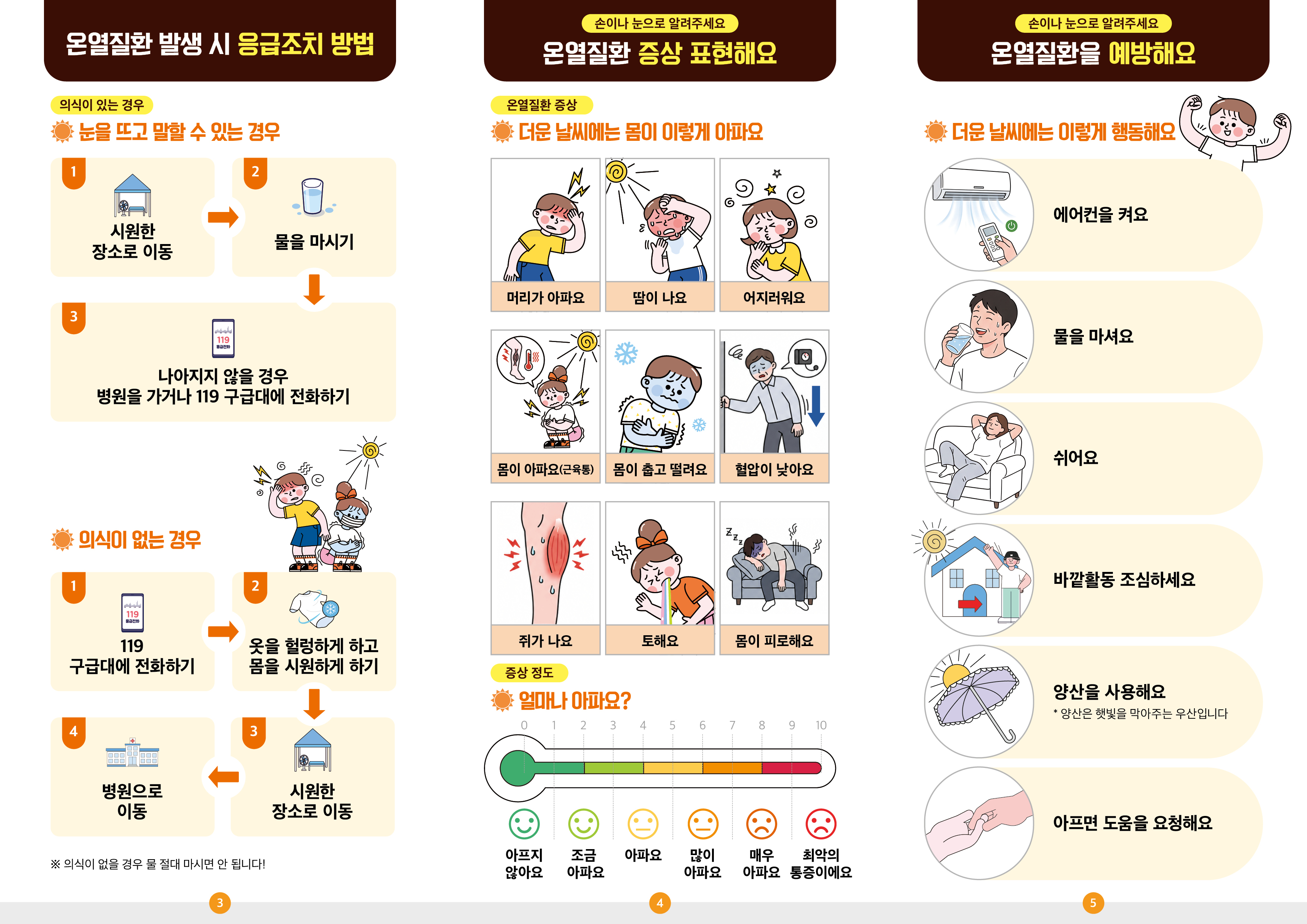 내 증상을 말해요! 온열질환 예방과 대처 리플릿2
