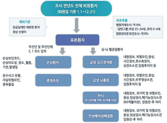 퇴원손상심층조사 조사범위 그림-상세내용 아래참조