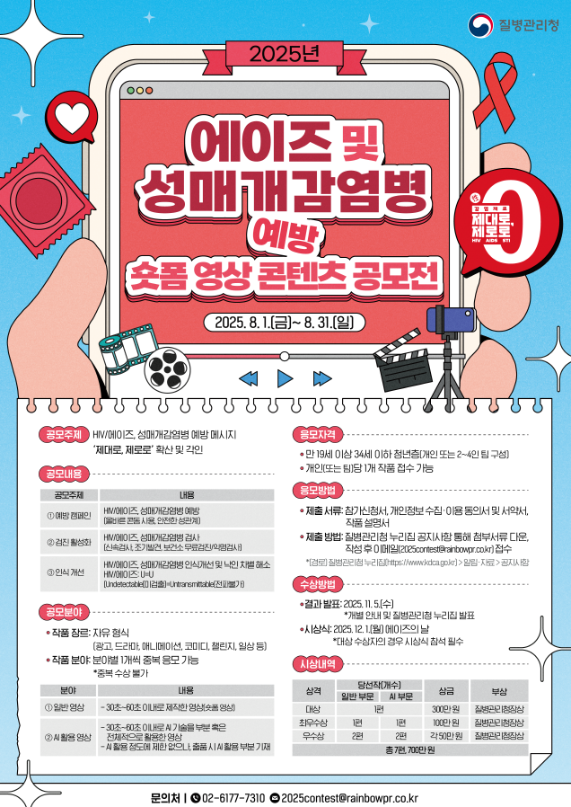 2025 에이즈 및 성매개감염병 예방 공모전 포스터