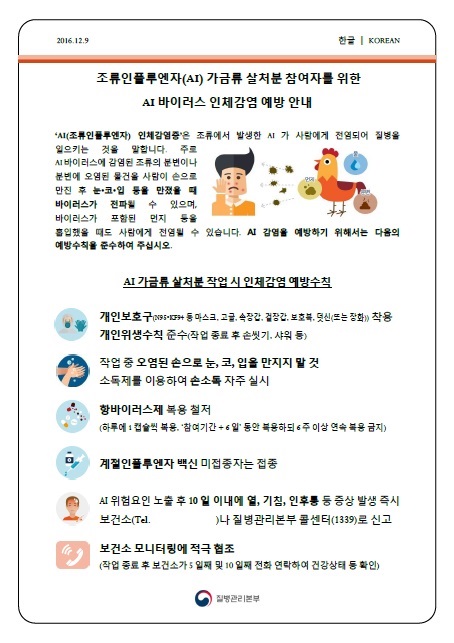 AI 가금류 살처분 참여 외국인을 위한 AI 바이러스 인체감염 예방 안내문(2) 사진4