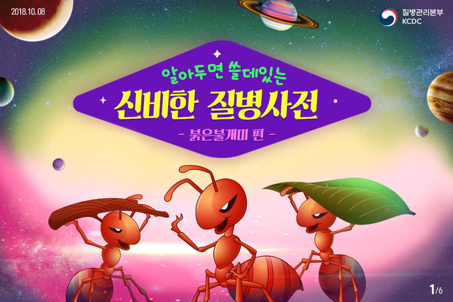 2018년08월24일 질병관리본부KCDC. 알아두면 쓸데있는 신비한 질병사전 -붉은불개미 편- 6페이지 중 1페이지