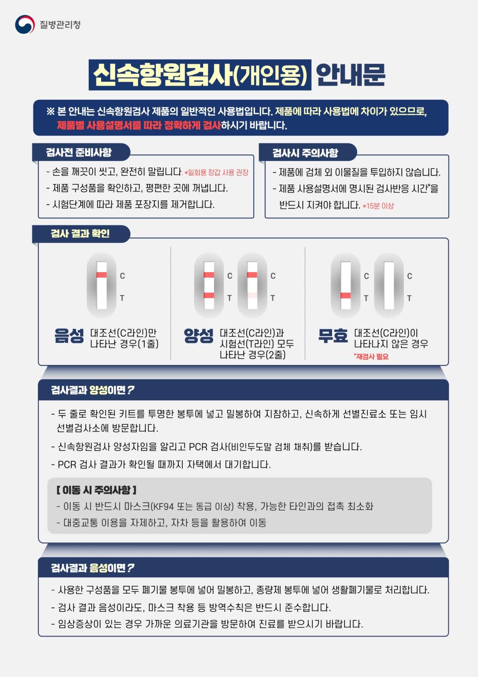 신속항원검사(개인용) 안내문 사진1