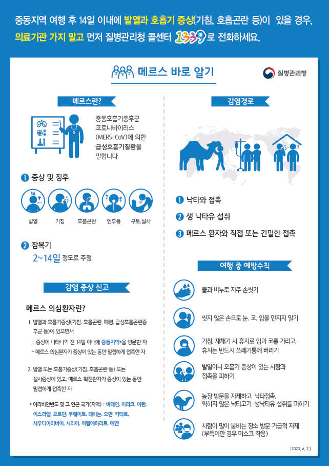 메르스(MERS) 바로알기 안내문(3개 국어)