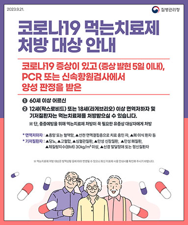 코로나19 먹는치료제 처방 대상 안내