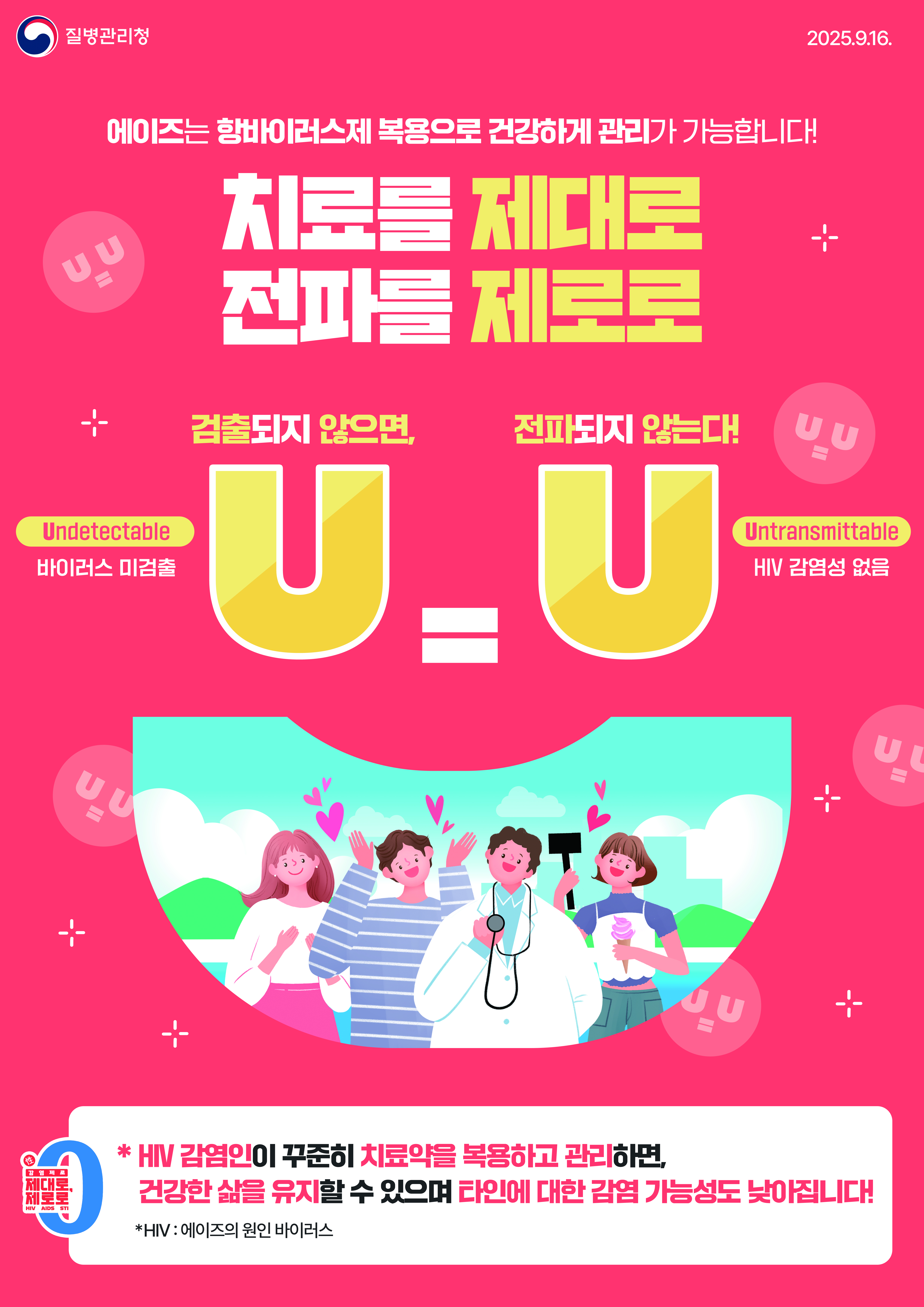 [에이즈 및 성매개감염병 예방] U=U 포스터